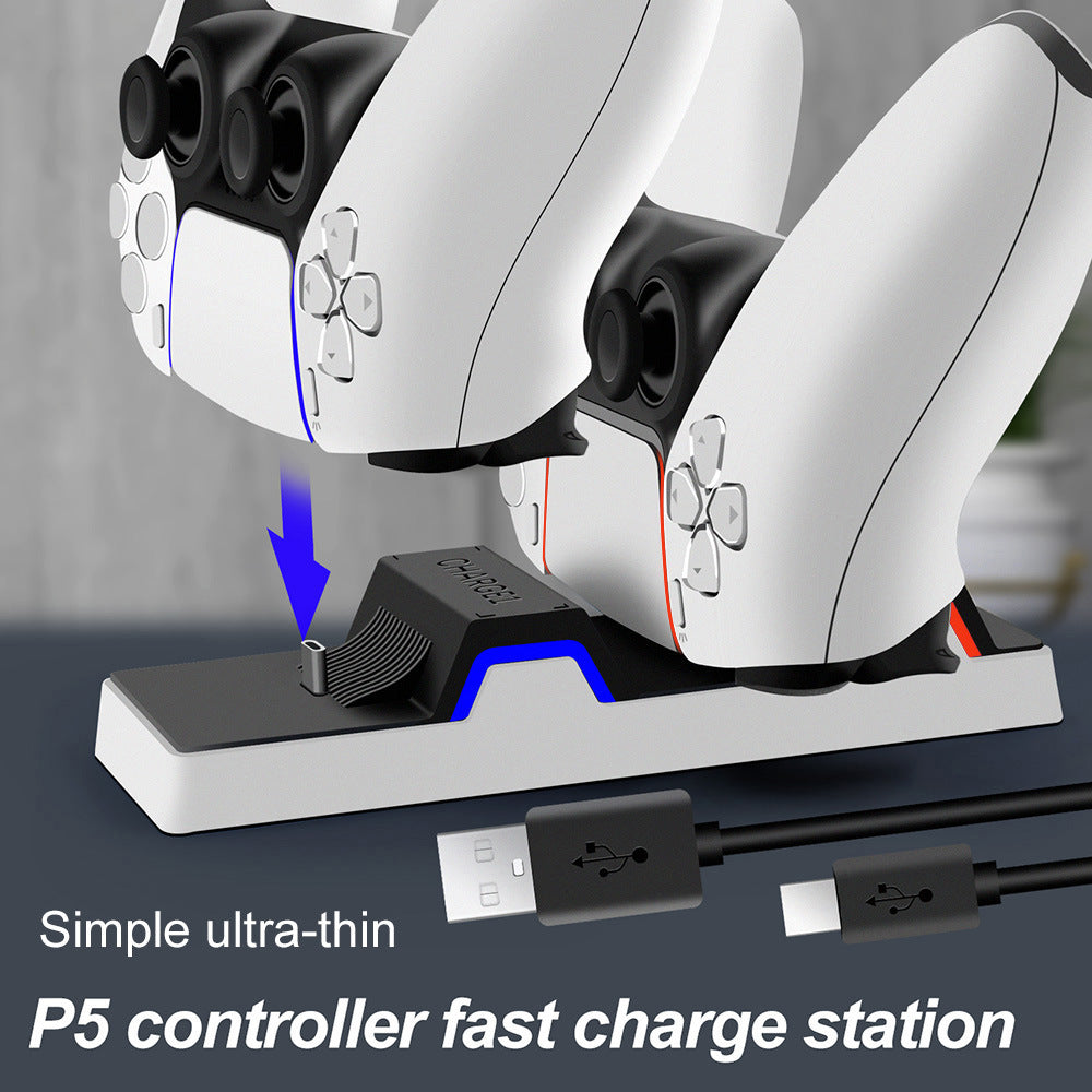 Chargeur de Ps5 à deux sièges avec lumière LED