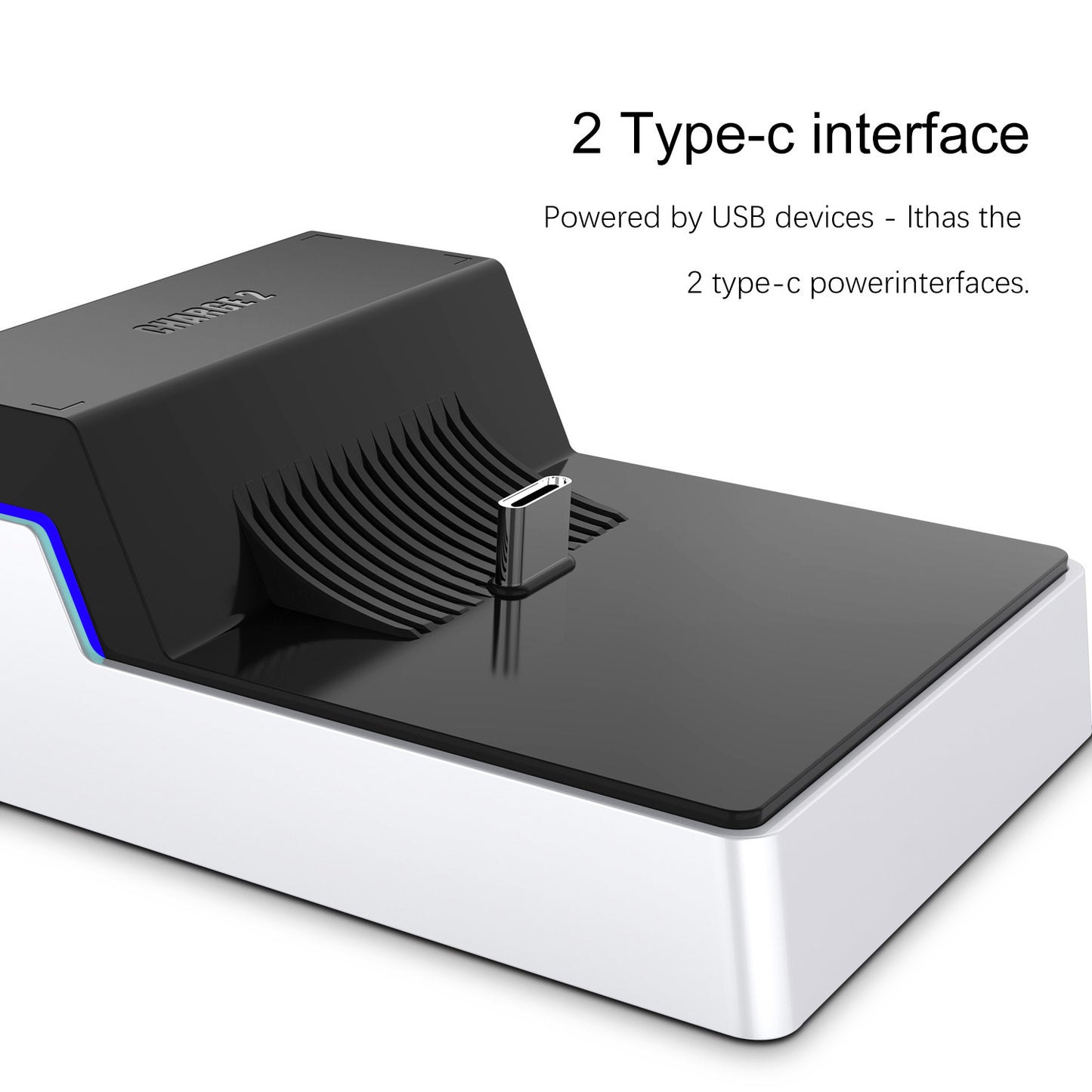 Chargeur de Ps5 à deux sièges avec lumière LED